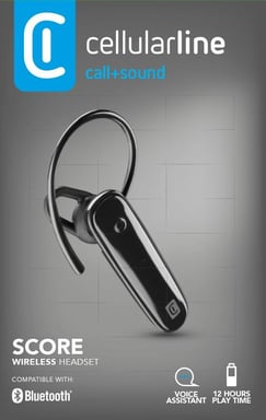 Cellularline SCORE Écouteur Bluetooth® mono ergonomique à arceau amovible