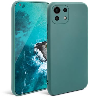 Moozy Minimalist Series Funda de silicona para Xiaomi Mi 11 Lite 5G y 4G, Gris Azul - Acabado Mate, Funda protectora ultradelgada de TPU suave y ligera con superficie mate