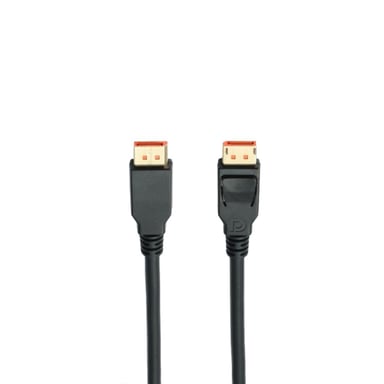 Cable Displayport 2.1 macho/macho con bloqueo - conectores chapados en oro - certificado VESA - 80Gbps - 16k@60Hz - 1m - Negro