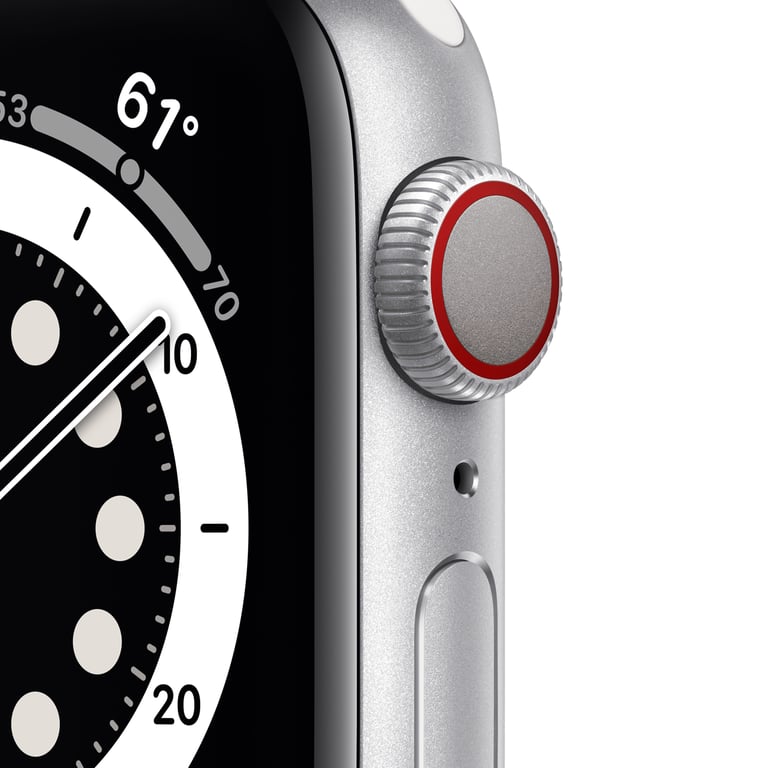 Apple Watch Series 6 OLED 40 mm Numérique 324 x 394 pixels Écran tactile 4G Argent Wifi GPS (satellite)