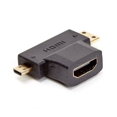 D2 Diffusion D2ADPMICROMINIScambiatore di genere del cavo HDMI Tipo A (Standard) Mini-HDMI + Micro-HDMI Nero