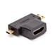 D2 Diffusion D2ADPMICROMINIScambiatore di genere del cavo HDMI Tipo A (Standard) Mini-HDMI + Micro-HDMI Nero