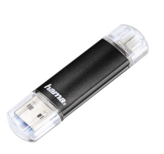 Unidad flash USB 3.0 Laeta Twin'', 32 GB, 40 MB/s, negra
