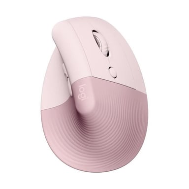 Logitech Lift Ergonomic Vertical Wireless Mouse, Bluetooth o Logi Bolt USB Receiver, Silent - Rosa