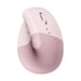 Logitech Lift Ergonomic Vertical Wireless Mouse, Bluetooth o Logi Bolt USB Receiver, Silent - Rosa