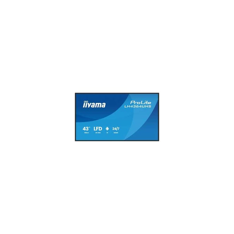 iiyama ProLite LH4364UHS B1AG Classe de diagonale 43 42.5 visualisable écran LCD rétro éclairé par LED signalisation numérique avec lecteur multimédia SoC intégré 4K UHD 3840... - vue 3