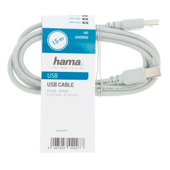 Hama 00200900 Cavo USB 1,5 m USB 2.0 USB A USB B Grigio