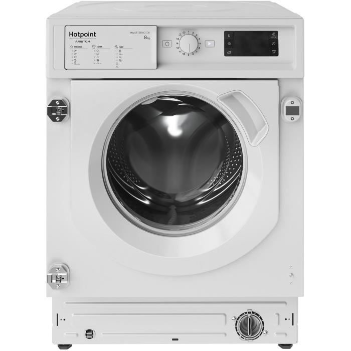 Lave linge hublot encastrable HOTPOINT BIWMHG81485EU 8 kg Induction L60cm 1400 trsmin Classe B - vue 3