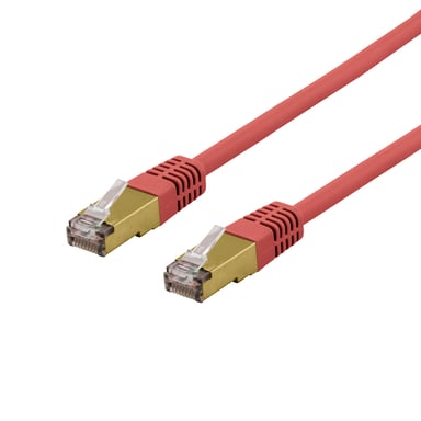 Deltaco SFTP-63RAH cavo di rete Rosso 3 m Cat6a S/FTP (S-STP)