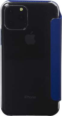 Custodia per iPhone 11 Pro in pelle con retro trasparente e portacarte