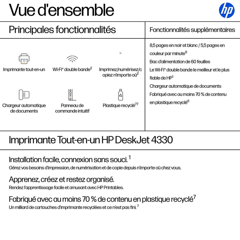 HP DeskJet 4330 Sans fil All-in-One Couleur Imprimante - Neuf
