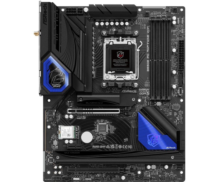 Asrock B650E PG Riptide WiFi AMD B650 Emplacement AM5 ATX Neuf - vue 3