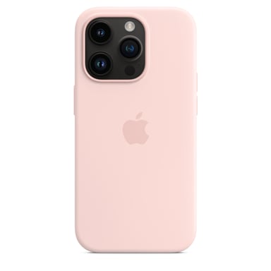 Coque en silicone avec MagSafe pour iPhone 14 Pro Rose craie