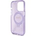 Custodia Guess per iPhone 15 Pro Max 6,7'' viola Custodia rigida Ring Stand Script Glitter MagSafe