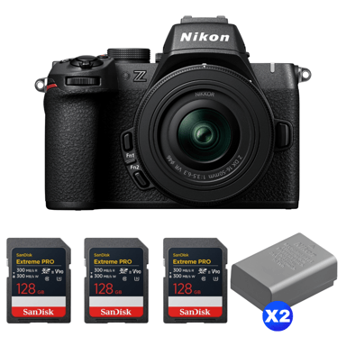 Appareil photo hybride Nikon Z50 II + 16-50mm f/3.5-6.3 VR + 3 SanDisk 128GB Extreme PRO UHS-II + 2 Nikon EN-EL25a + Ebook ''20 astuces pour des images qui claquent''