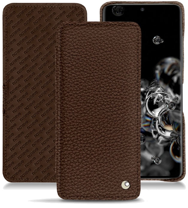 Housse cuir Samsung Galaxy S20 Ultra 5G - Rabat horizontalMarron