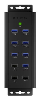 ICY BOX IB-HUB1703-QC3 USB 3.2 Gen 1 (3.1 Gen 1) Type-B 5000 Mbit/s Negro