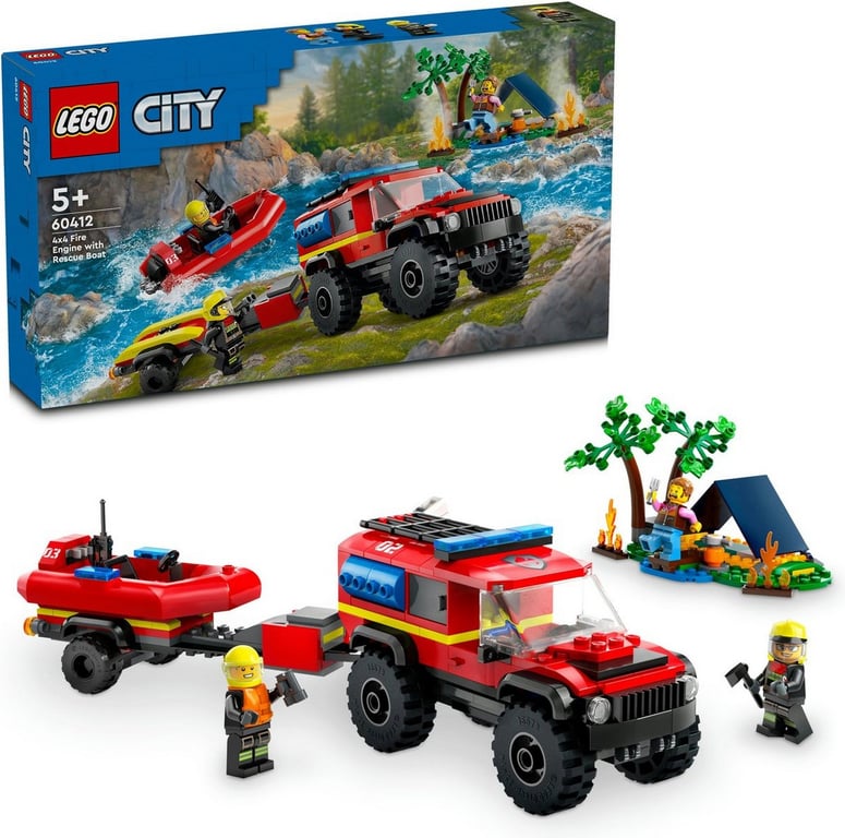Lego City Le Camion De Pompiers 4x4 Et Le Canot De Sauvetage 60412 Lego - vue 4