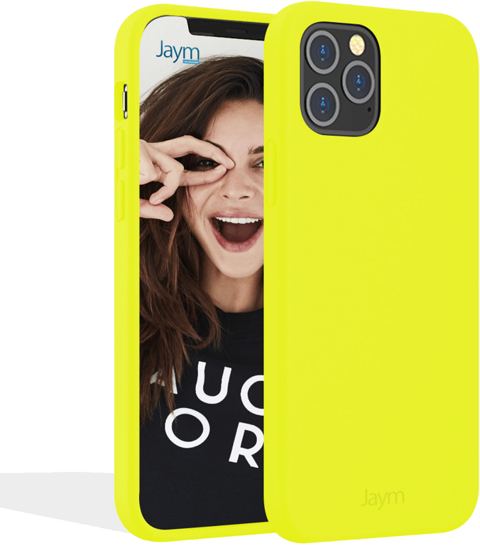 JAYM - Coque Silicone Premium Jaune Fluo pour Apple iPhone 12 Pro Max (6.7) -100% Silicone et Microf