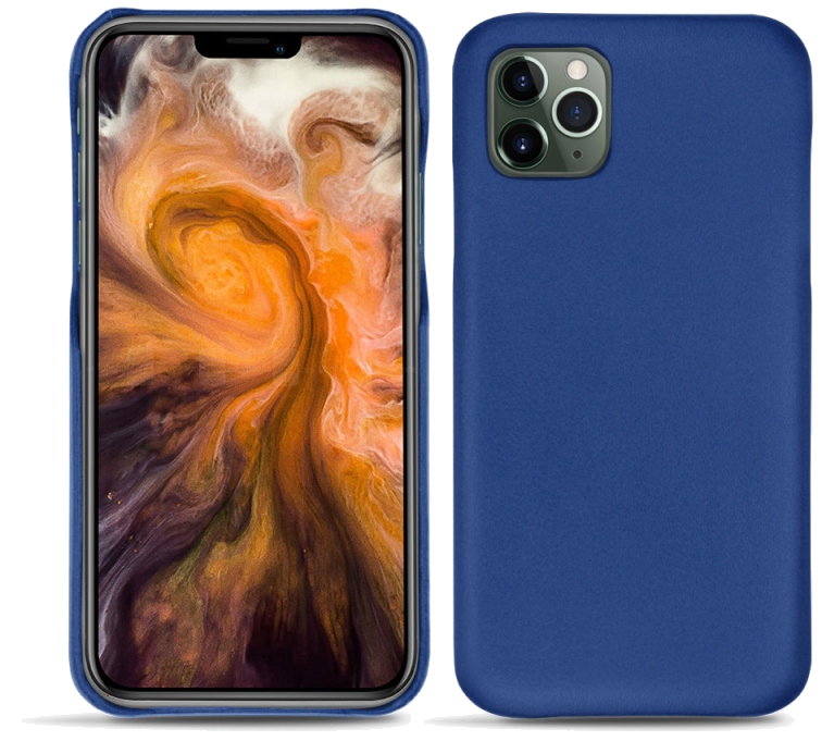 Coque cuir Apple iPhone 11 Pro Max - Coque arrièreBleu