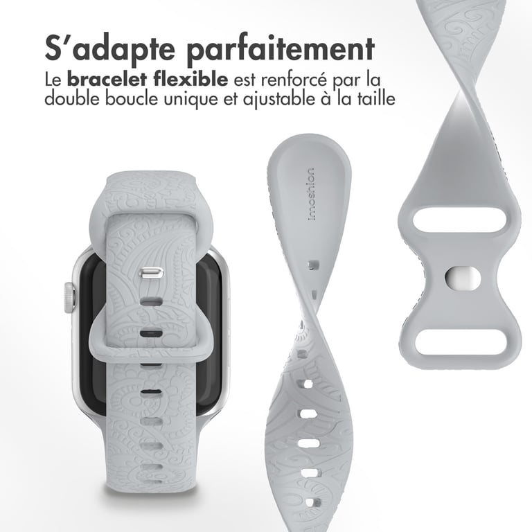 imoshion Bracelet en silicone gravé pour 'Apple Watch Series 1 10 / SE / Ultra 2 44454649 mm Neuf - vue 5