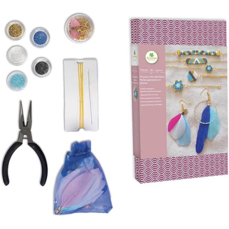Atelier Créatif de Bijoux : Perles Japonaises et Plumes Artisanales - Neuf