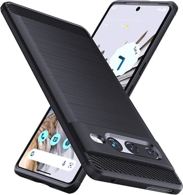 Coque brossée noire Google Pixel 7 Pro 5G  Style Carbon Fiber Antichoc  - Accessoires Pochette Case  Google Pixel 7 Pro 5G