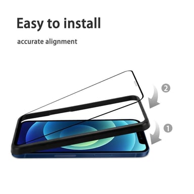 3x Verre trempé pour Apple iPhone 12 Pro Max en TRANSPARENT avec NOIR 3x Film de protection d'écran durci tempered glass plein écran avec aide à l'installation