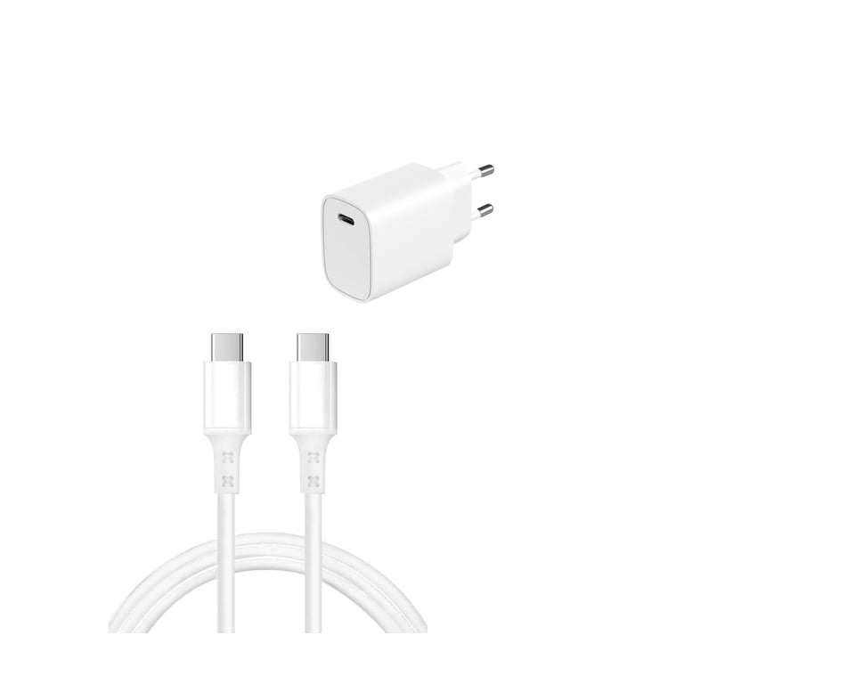 Secteur Chargeur rapide + câble pour iPhone 12 13 IPad USB‑C 20W