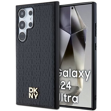 Custodia DKNY Leather Pattern MagSafe per Samsung S24 Ultra, nera
