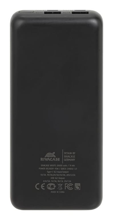 Rivacase VA1075 banque d'alimentation électrique Lithium Polymère LiPo 20000 mAh Neuf - vue 3