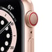 Apple Watch Series 6 OLED 40 mm Numérique 324 x 394 pixels Écran tactile 4G Or Wifi GPS (satellite), rose
