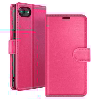 Zanaé Funda tipo cartera para iPhone 16e con soporte y lengüeta magnética Fucsia