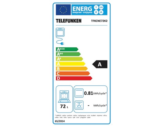 Four Encastrable TELEFUNKEN TFKCNE72K2 – Convection Naturelle, 72 L, Classe A - vue 6