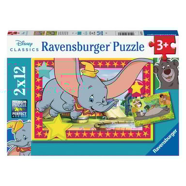 Puzzles Disney 2x12 piezas - La llamada de la aventura para los niños