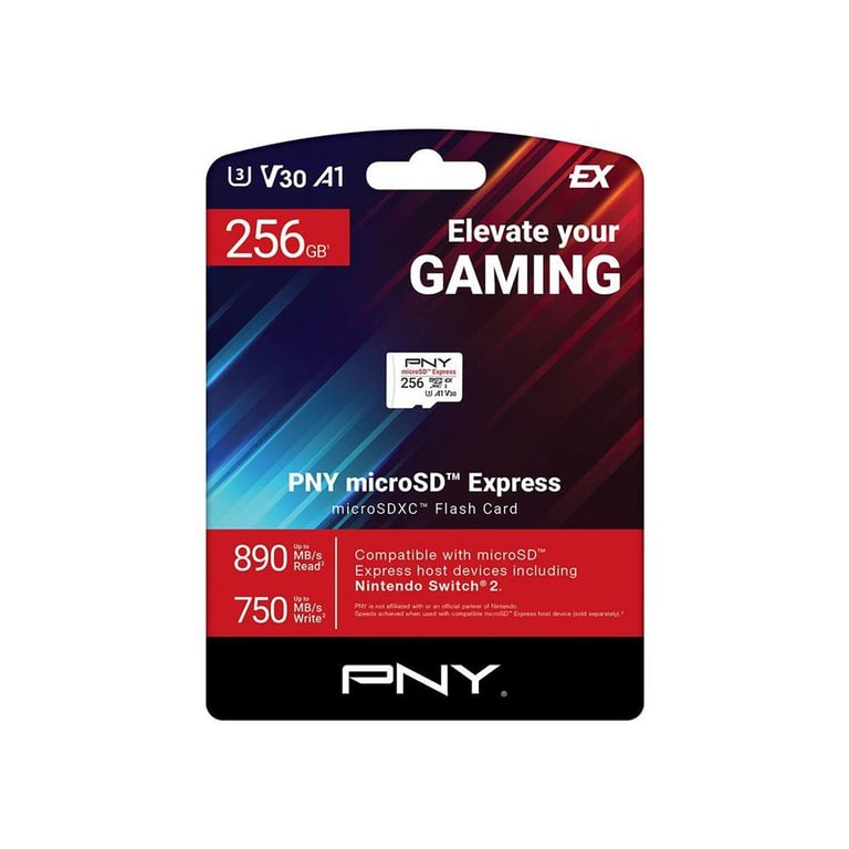 PNY microSD™ Express Carte mémoire microSDXC UHS I U3 V30 A1 jusqu'à 890750 Mo/ en Lectureécriture idéale pour Les appareils compatibles microSD Express comme la Nintendo Switch 2 - vue 3