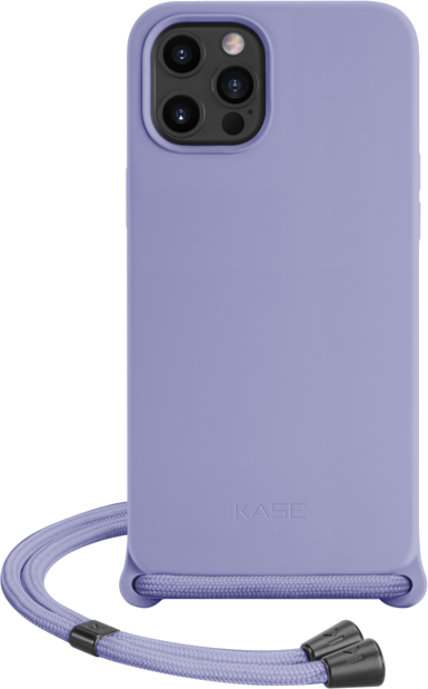 Coque en gel de silicone doux en bandoulière pour Apple iPhone 12/12 Pro, Violet