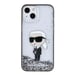 Funda Karl Lagerfeld para iPhone 15 6.1'' Funda rígida transparente Liquid Glitter Ikonik