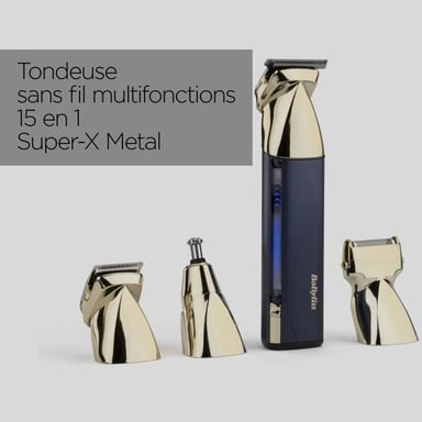Tondeuse multi-usages sans fil - BABYLISS - MT992E Super-X Metal - Autonomie 5 h - 4 tetes - Edition