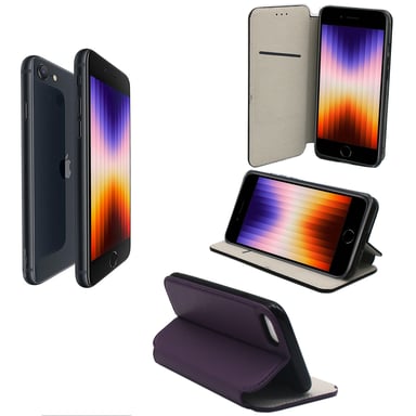 Apple iPhone SE 2022 5G Etui housse rabat protection violet