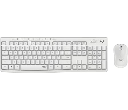 Logitech MK295 Tastiera wireless silenziosa combinata Mouse incluso RF Wireless AZERTY francese Bianco