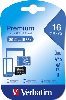 Verbatim Premium 16 GB MicroSDHC Classe 10