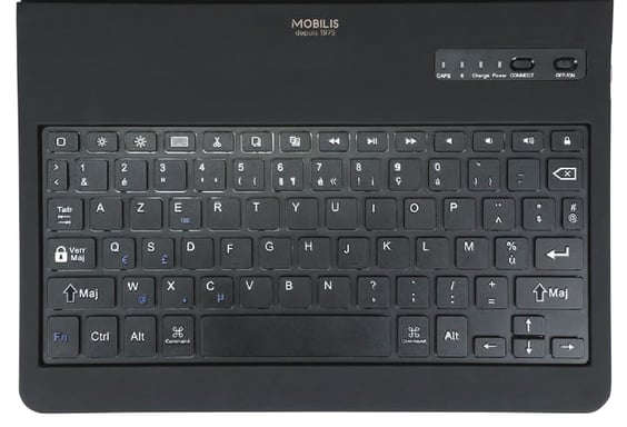 Coque de Protection Folio avec Clavier Bluetooth français iPad 10.2'', Housse Clavier AZERTY pour iPad 9/8/7ème Gén, Noir