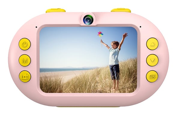 AGFA PHOTO Realikids Cam Waterproof - Fotocamera impermeabile per bambini, 24 MP, schermo LCD 2,4, batteria al litio - Rosa + MSD8GB
