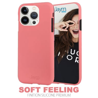 Funda de silicona rosa Soft Feeling para Apple iPhone 14 Plus - Acabado de silicona - Tacto ultra suave