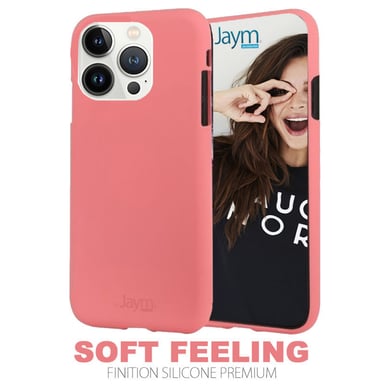 Custodia in silicone rosa Soft Feeling per Apple iPhone 14 Plus - Finitura in silicone - Tocco ultra morbido