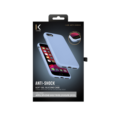 Funda antichoque de gel de silicona suave para Apple iPhone 7/8/SE 2020/SE 2022, Azul lila