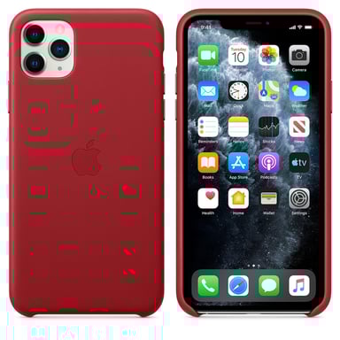 Custodia in pelle per Apple iPhone 11 Pro Max - Rosso