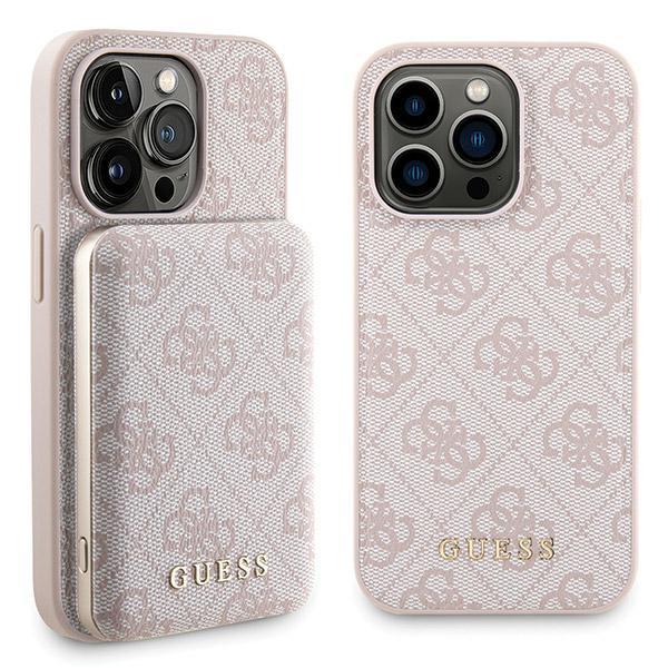 Guess Bundle Pack MagSafe 4G Metal Gold Logo Ensemble coque + Power Bank 5000mAh MagSafe iPhone 15 Pro - vue 2