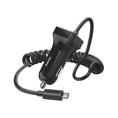 Chargeur pour voiture, USB Type-C, 2,4 A, noir